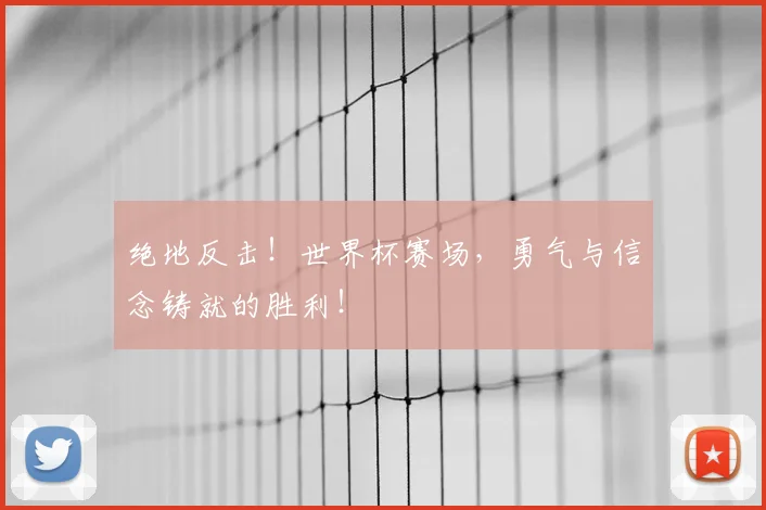 绝地反击！世界杯赛场，勇气与信念铸就的胜利！